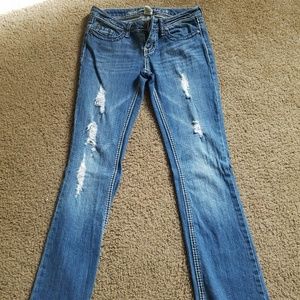 Blue denim jeans 3 short
